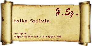 Holka Szilvia névjegykártya